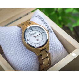 Waidzeit Blanc Damenuhr mit Holzarmband