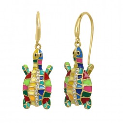 beloved turtle gold hanging earrings