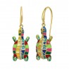 beloved turtle gold hanging earrings