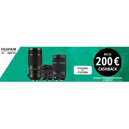 FUJIFILM Objektiv CASHBACK - JETZT BIS ZU 200 EURO CashBack erhalten! Aktionzeitraum bis 31.05.2026