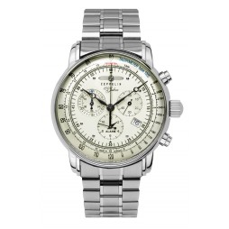 Zeppelin "100 Jahre" Herrenuhr Quarz Chronograph 8680MB-3 mit Metallarmband Leuchtzifferblatt