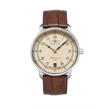 Zeppelin "100 Jahre" Herrenuhr Quarz Chronograph 86803MB-3 mit Lederarmband Leuchtzifferblatt