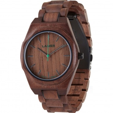 LAiMER Holzuhr Christiano - Herren Armbanduhr 100% Walnussholz