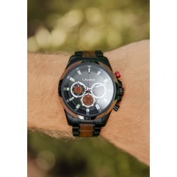 Laimer Holzuhr Chronograph Neo - Herren Armbanduhr 100% Nussholz