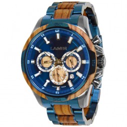 Laimer Holzuhr Chronograph Nick - Herren Armbanduhr 100% Zebranoholz
