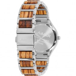 LAiMER Uhr Damen Palina Zebranoholz , Edelstahl Roségold vergoldet , Perlmutt