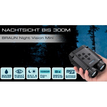 BRAUN Night Vision Mini digitales Nachtsichtgerät - 8x Digitalzoom - bis 300 m