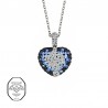 Crystalp tender heart necklace blue