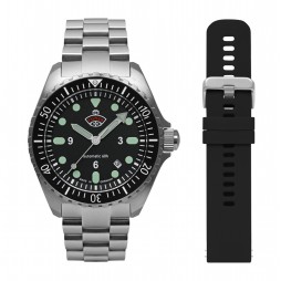 Ruhla Herrenuhr Marine Taucher 4960M-5 Automatik mit 60h Gangreserve Metallband