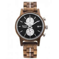 GreenTime Holzuhr Elias - Herren Armbanduhr aus Walnusholz