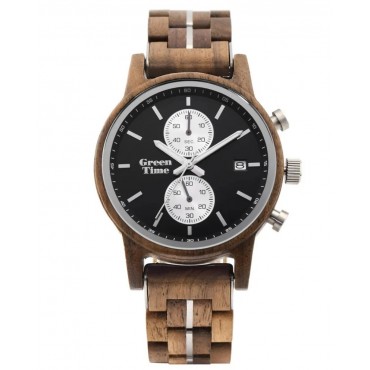GreenTime Holzuhr Elias - Herren Armbanduhr aus Walnusholz