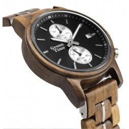 GreenTime Holzuhr Elias - Herren Armbanduhr aus Walnusholz