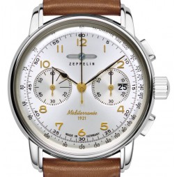 Zeppelin 100 Jahre Méditerranée Chronograph Uhr 96701 mit Lederarmband