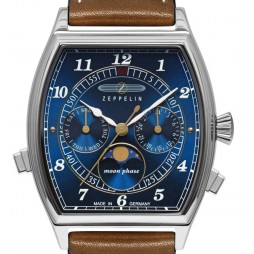 Zeppelin Herrenuhr Metropolis mit Mondphase 83363 und Lederarmband