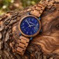 Waidzeit Holzuhr Manuel Herrenuhr mit Lapislazuliziffernblatt Unisex