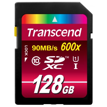 Transcend 128GB SDXC-Karte Class10 UHS-I Great for FullHD 600x Premium Qualität