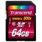 Transcend 64GB SDXC-Karte Class10 UHS-I Great for FullHD 600x Premium Qualität