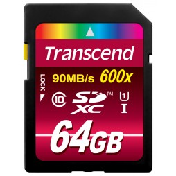Transcend 64GB SDXC-Karte Class10 UHS-I Great for FullHD 600x Premium Qualität