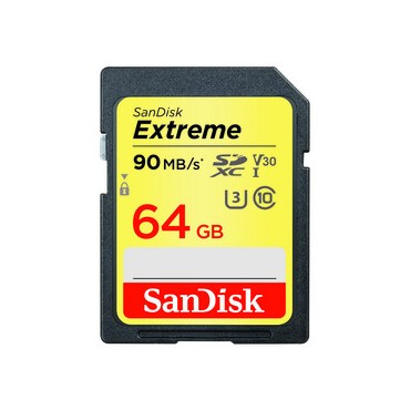 San Disk 64 GB SDXC Extreme 90MB/s UHS-I U3