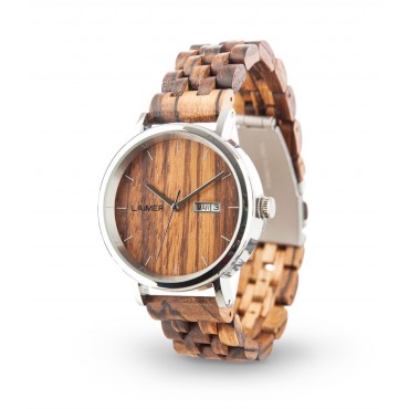 LAiMER Holzuhr Roberto - Herren Armbanduhr aus Zebrano , Südtirol