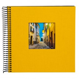Goldbuch Spiralalbum Bella Vista gelb mit Ausstanzung 20x20 cm schwarze Seiten 12771