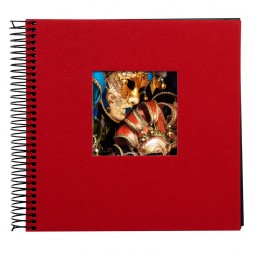 Goldbuch Spiralalbum Bella Vista rot mit Ausstanzung 20x20 cm schwarze Seiten 12773