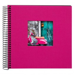 Goldbuch Spiralalbum Bella Vista pink mit Ausstanzung 20x20 cm schwarze Seiten 12774