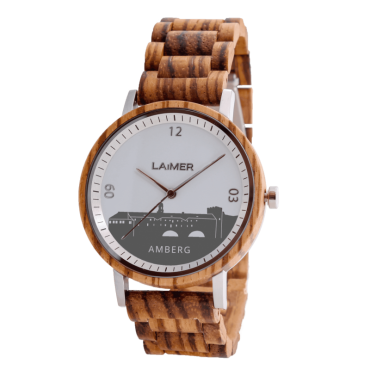 Amberg Uhr City Watch - Holzarmbanduhr aus Zebran holz
