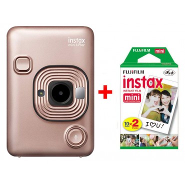 Fujifilm Instax LiPlay blush gold Sofortbildkamera inkl. einen Doppelpack Filme 2x 10 Bilder