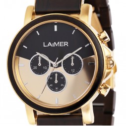 LAiMER Holzuhr Ian - Herren Chrono Armbanduhr 100% Leadholz , Südtirol