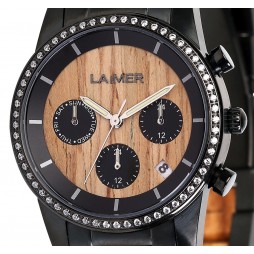 LAiMER Klara - Damen Chronograph Armbanduhr und Olivenholz , Südtirol
