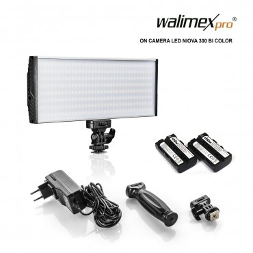 Walimex pro LED Niova 300 Bi Color On Camera LED Leuchte 30 Watt inkl. 2 Akkus