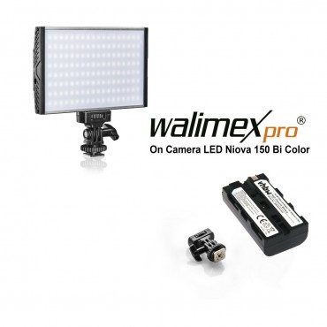 Walimex pro Niova 150 Bi Color On Camera LED Leuchte 15 Watt inkl. Akku !