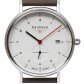 BAUHAUS UHR QUARZ kleine Sekunde 2130-1 weiß beige - Wasserdicht 5 atm , Datum