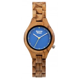 Greentime Holzuhr SAGA - Damen Armbanduhr aus Zebrano