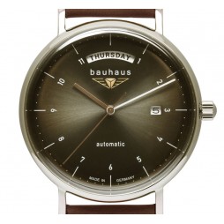 BAUHAUS Automatic UHR 2162-1 weiß Day Date - mechanisch, automatischer Aufzug