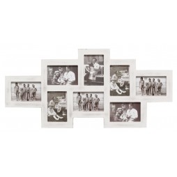 Deknudt Rustikaler Galerierahmen in weiß für 8 Bilder 10x15 cm