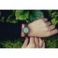 LAiMER Holzuhr Nina - Damen Armbanduhr 100% Nussholz + mintgrünen Perlmutt