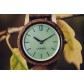 LAiMER Holzuhr Nina - Damen Armbanduhr 100% Nussholz + mintgrünen Perlmutt